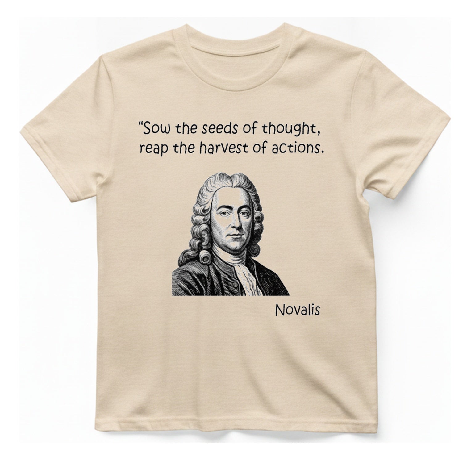 Novalis Seeds Thought T-Shirt - Natural front