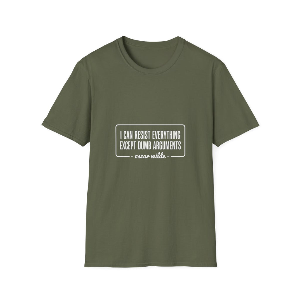Oscar Wilde Quote T-Shirt - Military Green front