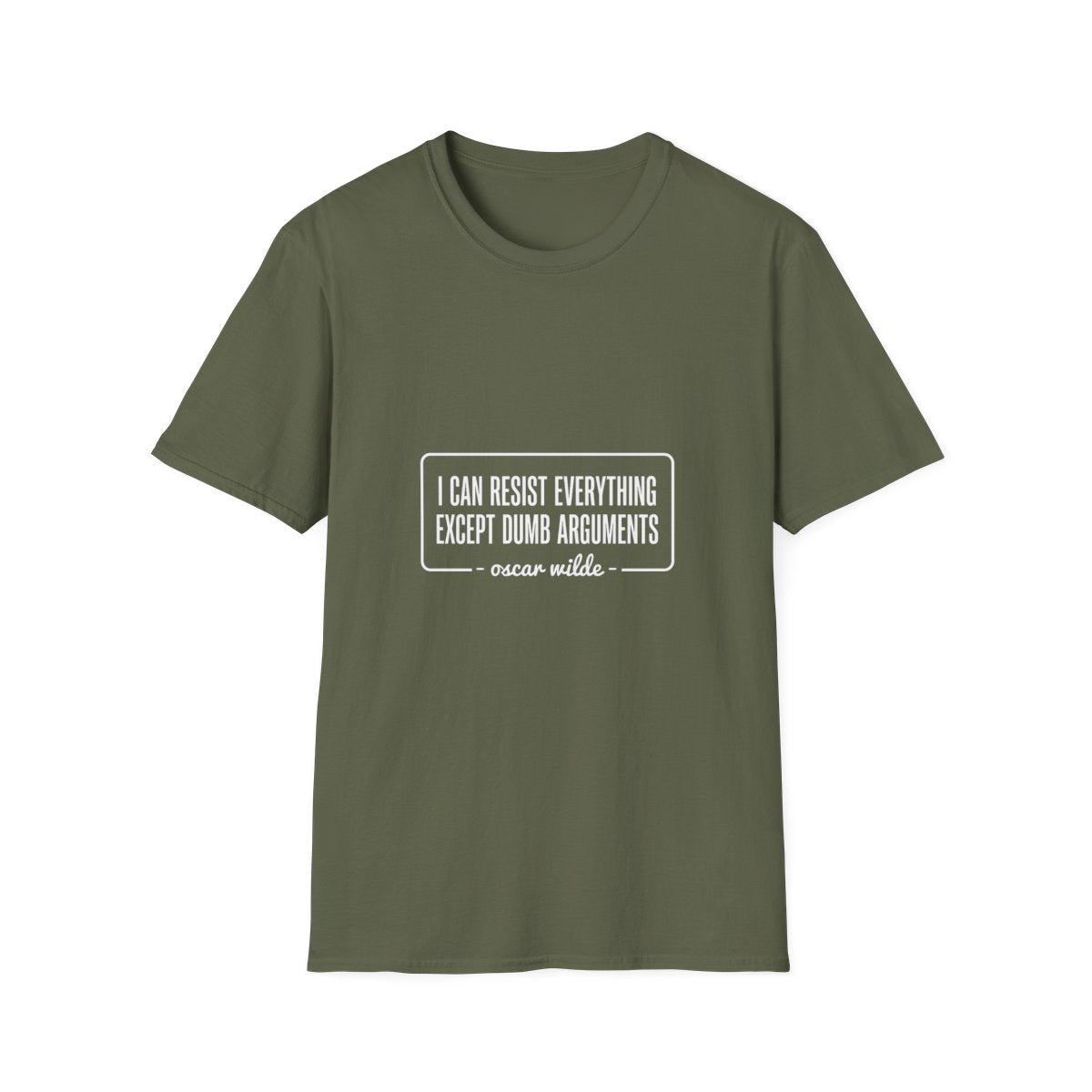 Oscar Wilde Quote T-Shirt - Military Green front