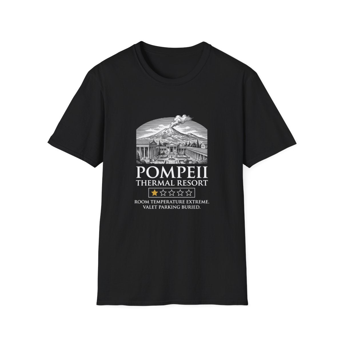 Pompeii Thermal Resort T-Shirt - Black front
