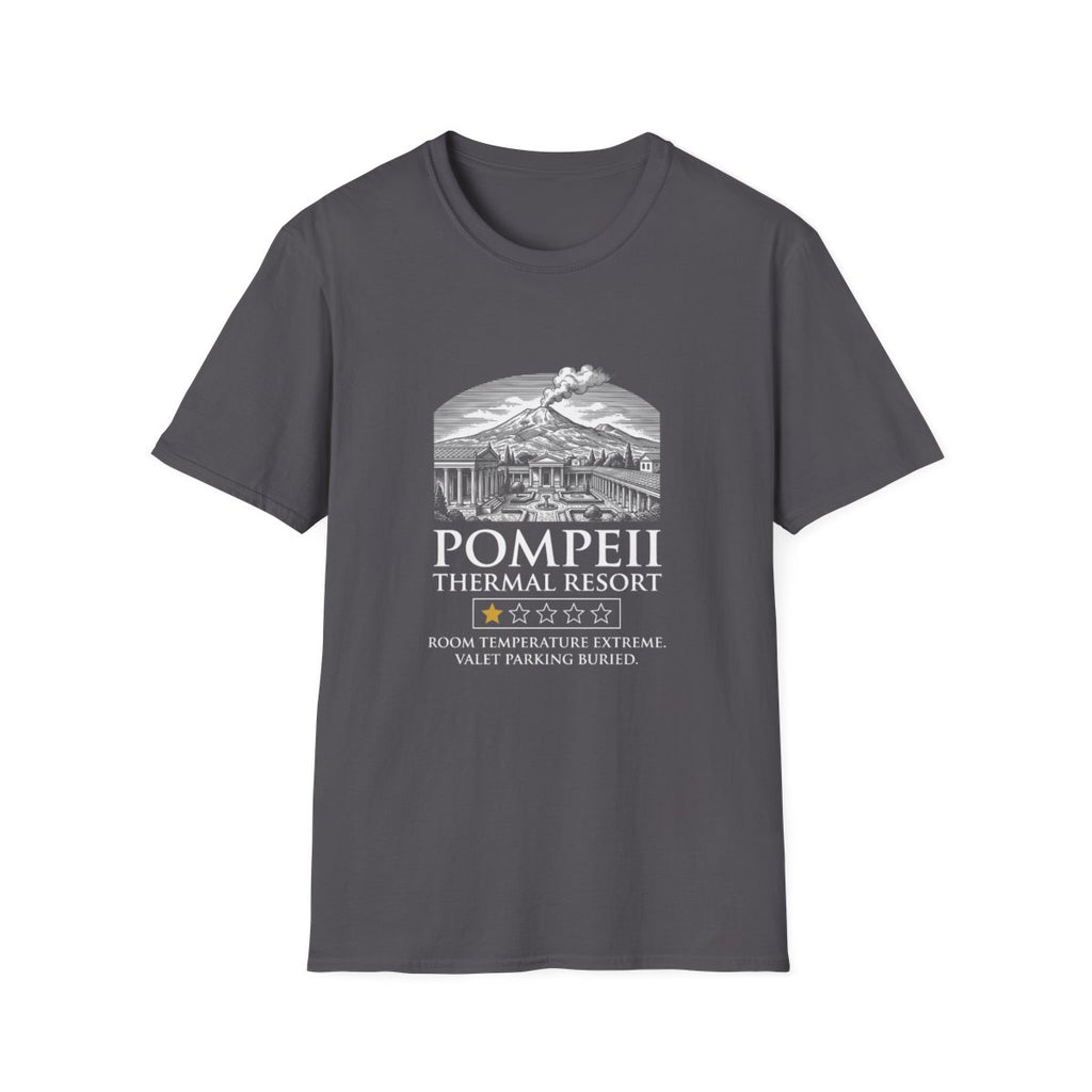 Pompeii Thermal Resort T-Shirt - Charcoal front
