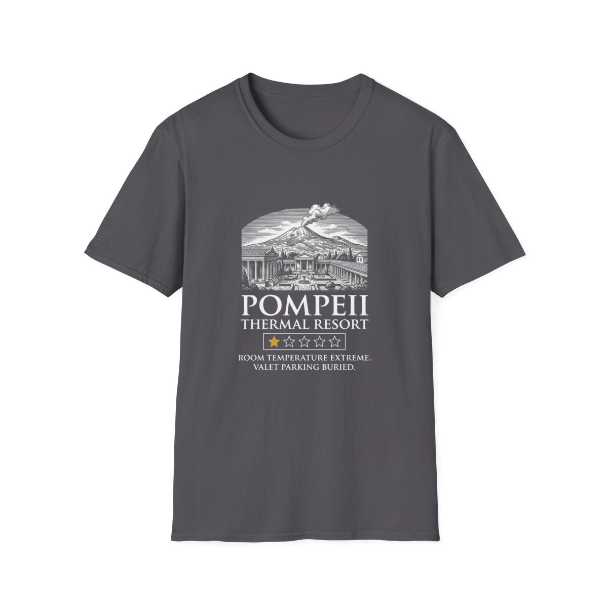 Pompeii Thermal Resort T-Shirt - Charcoal front