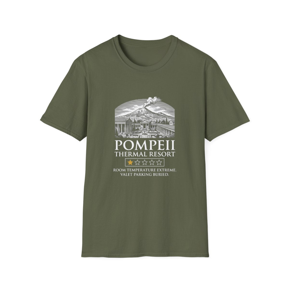 Pompeii Thermal Resort T-Shirt - Military Green front