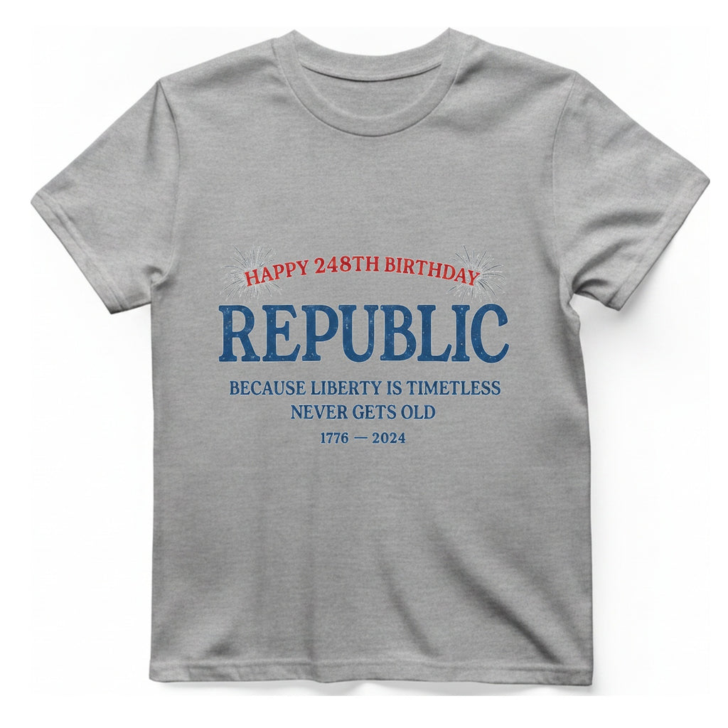 Republic 248Th Birthday T-Shirt - Sport Grey front