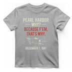 Pearl Harbor Because F'Em T-Shirt - Sport Grey front