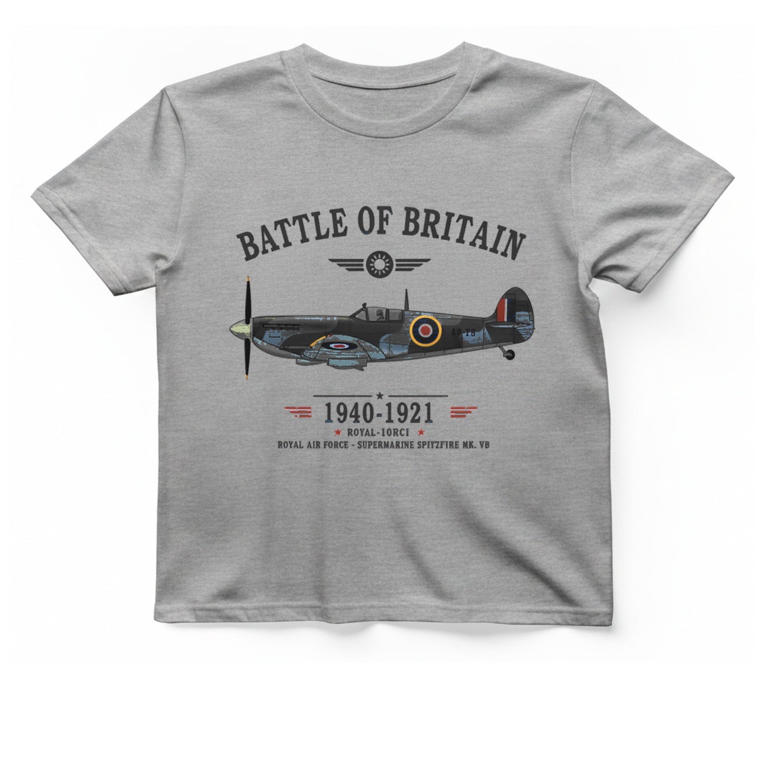 Battle of Britain Spitfire T-Shirt - Sport Grey front