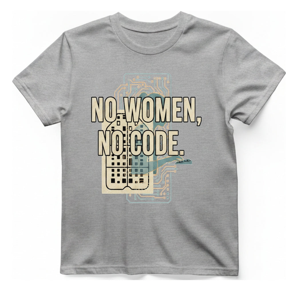 No Women No Code T-Shirt - Sport Grey front