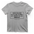 Duel of Words T-Shirt - Sport Grey front