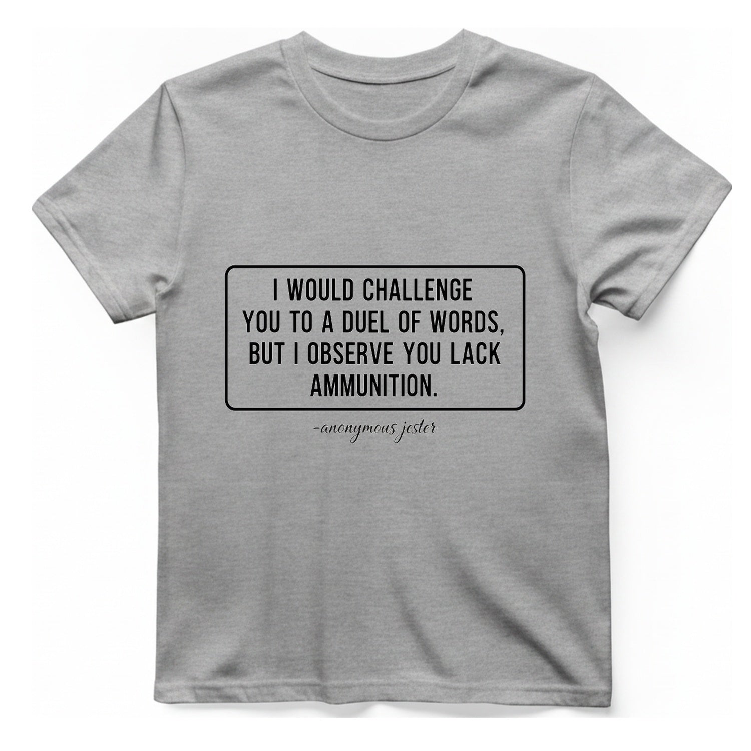Duel of Words T-Shirt - Sport Grey front