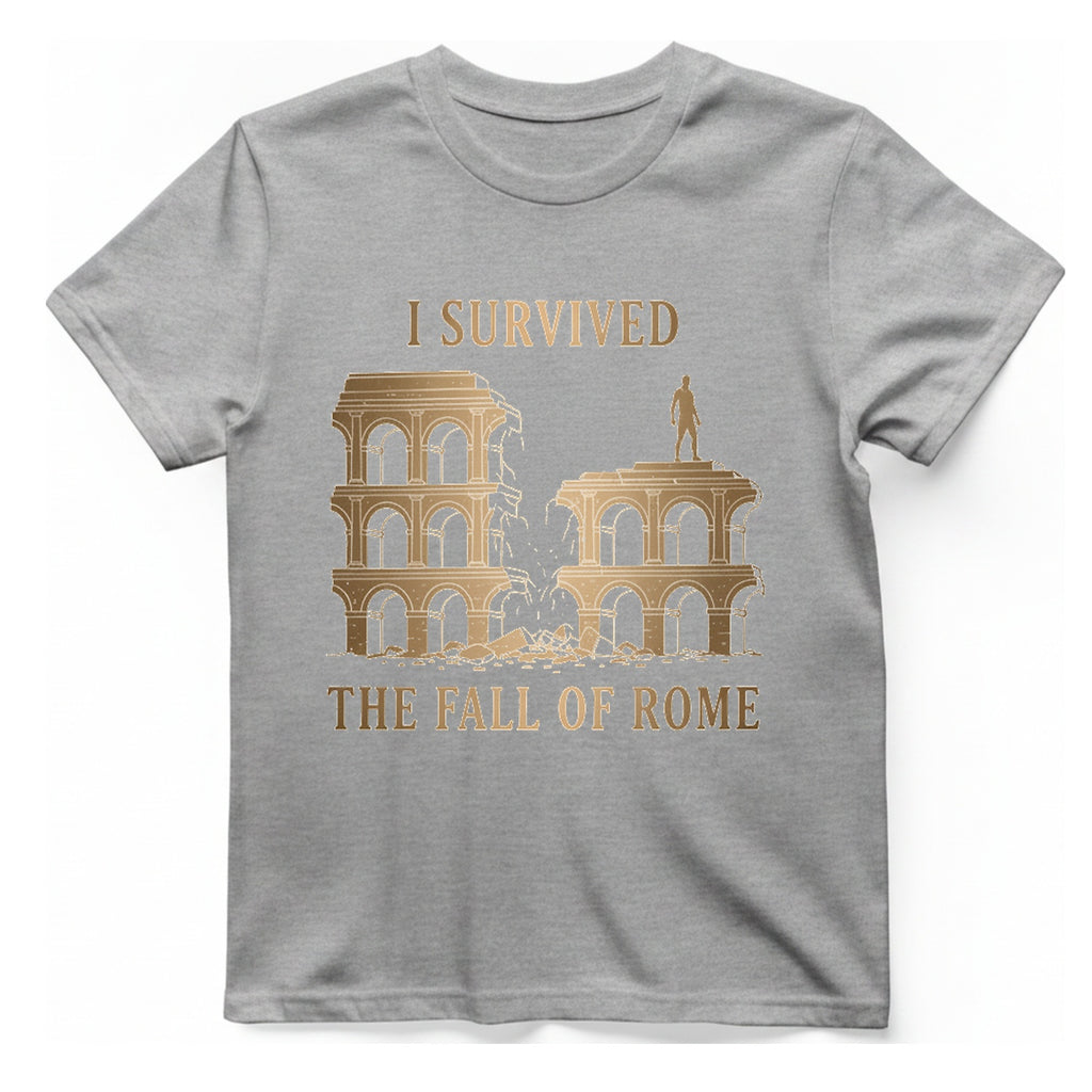 I Survived The Fall of T-Shirt - Sport Grey front