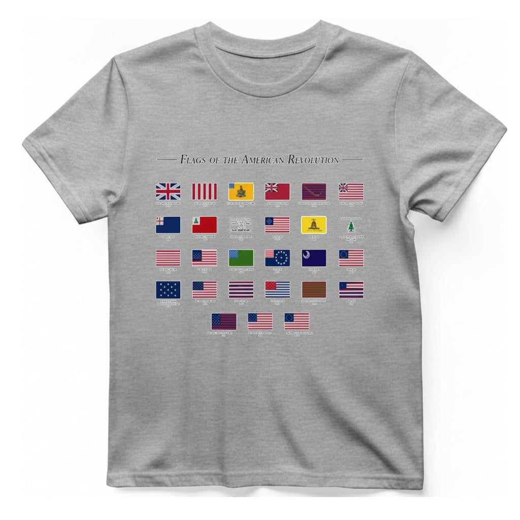 American Revolution Flags T-Shirt - Sport Grey front