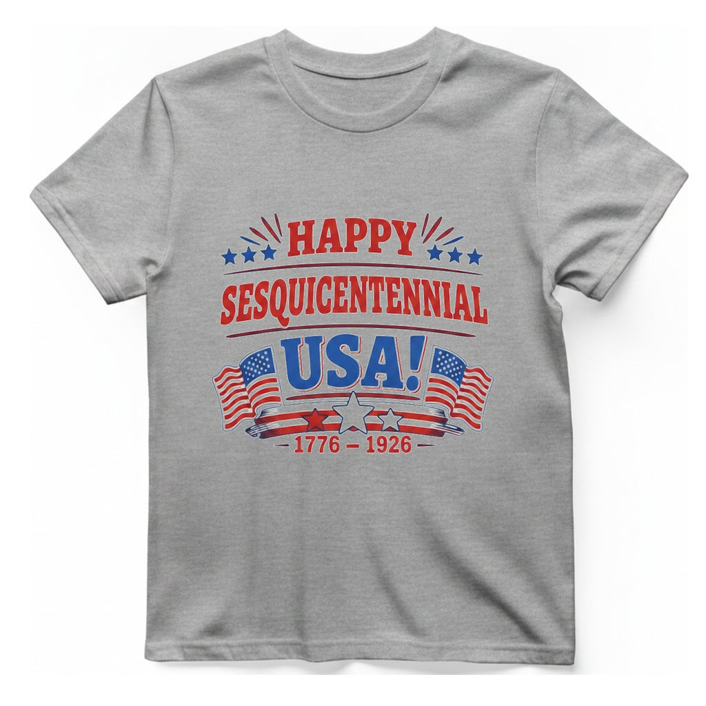 Happy Sesquicentennial Usa T-Shirt - Sport Grey front