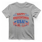 Happy Sesquicentennial Usa T-Shirt - Sport Grey front