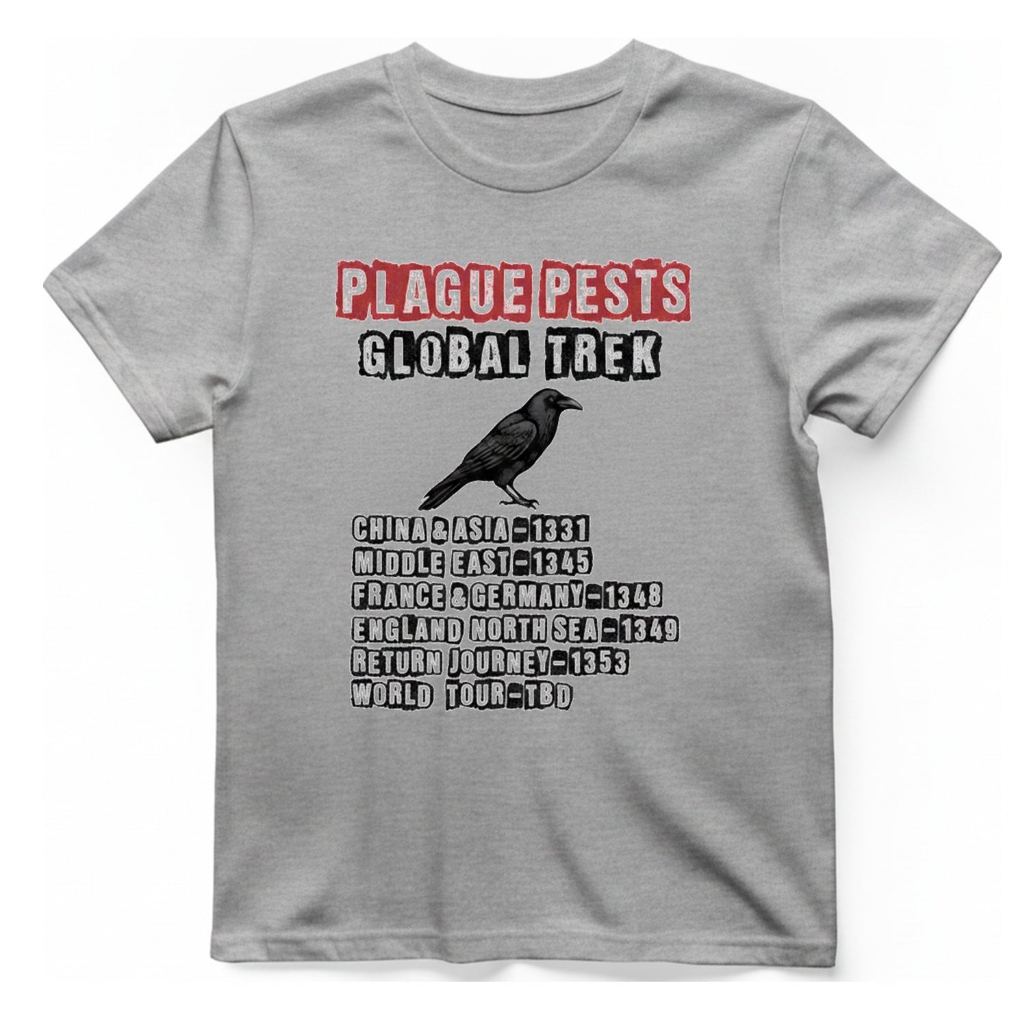 Plague Pests Global Trek T-Shirt - Sport Grey front