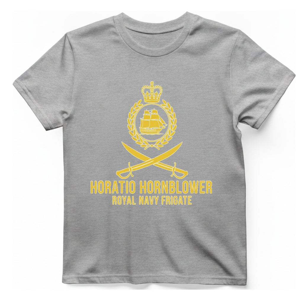 Horatio Hornblower Royal Navy Frigate T-Shirt - Sport Grey front