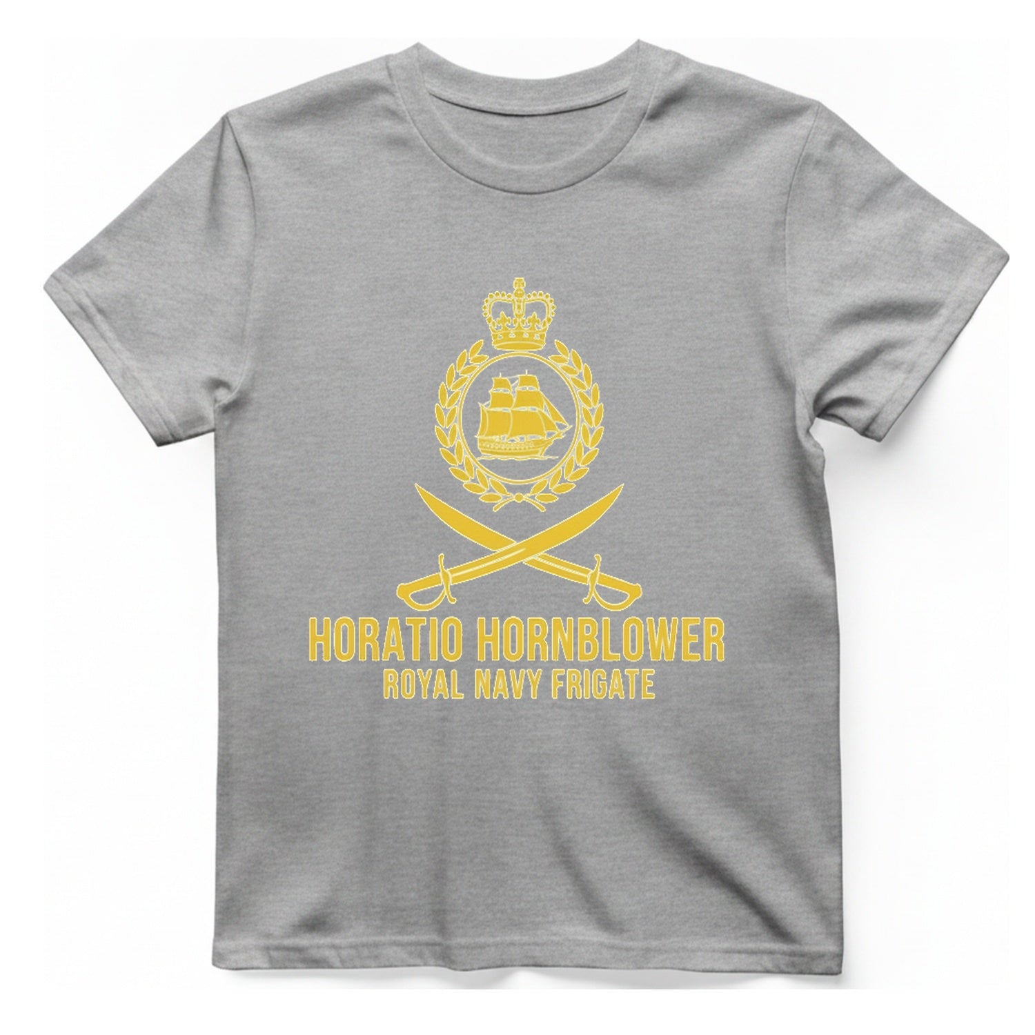 Horatio Hornblower Royal Navy Frigate T-Shirt - Sport Grey front