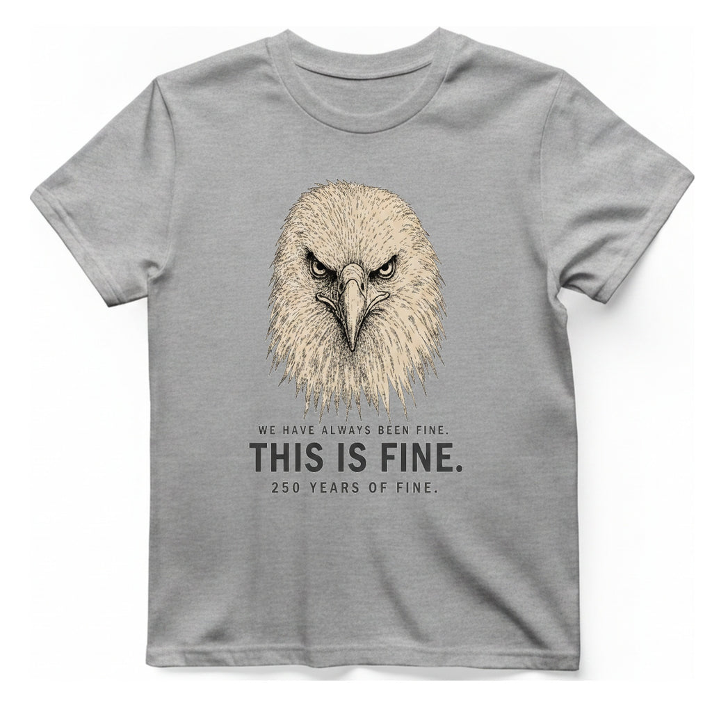 This Is Fine Eagle T-Shirt - Sport Grey front