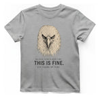 This Is Fine Eagle T-Shirt - Sport Grey front
