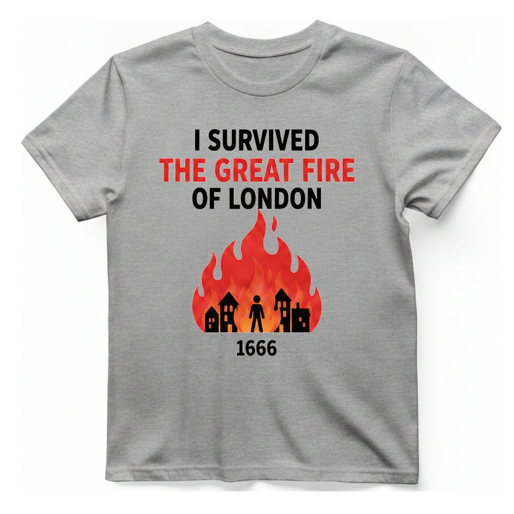 I Survived The Great Fire T-Shirt - Sport Grey front