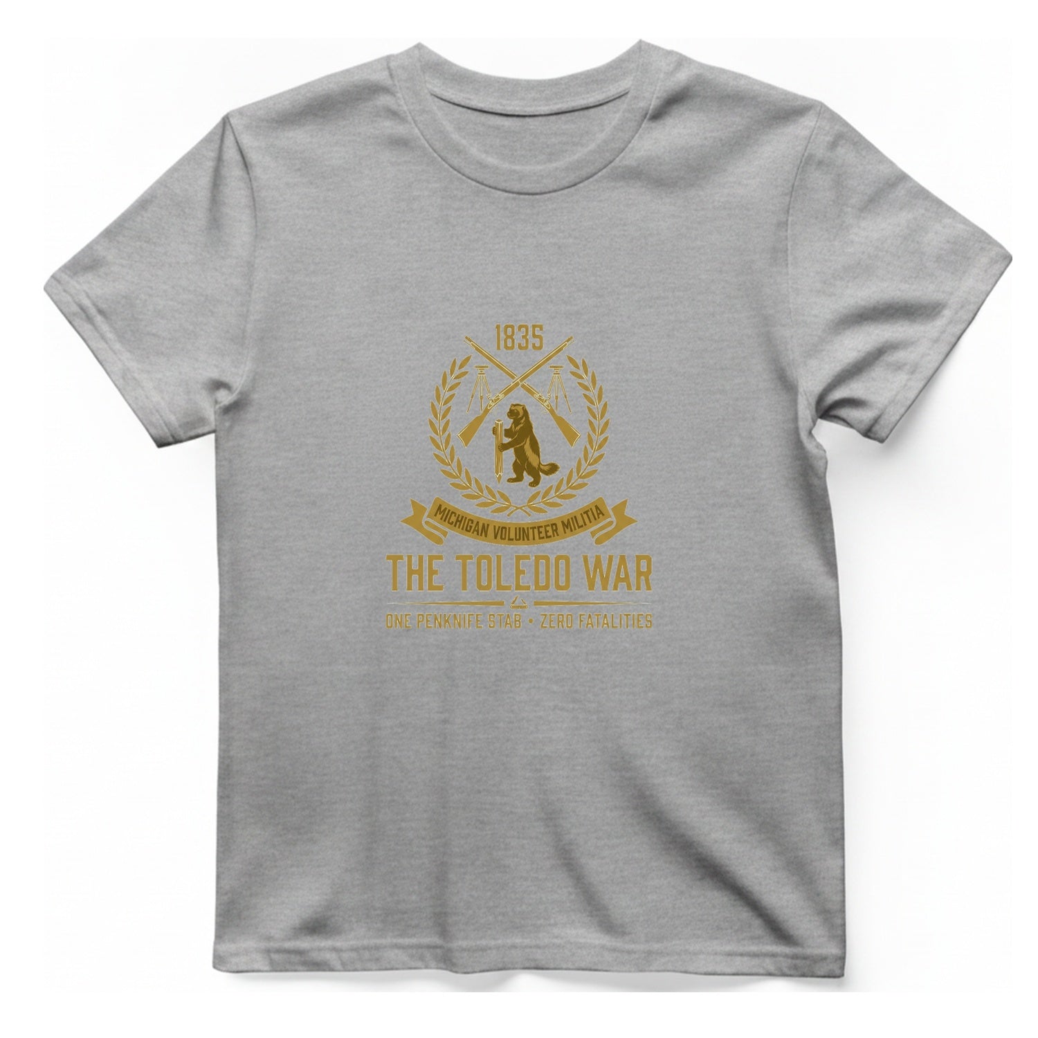 The Toledo War Michigan Volunteer T-Shirt - Sport Grey front