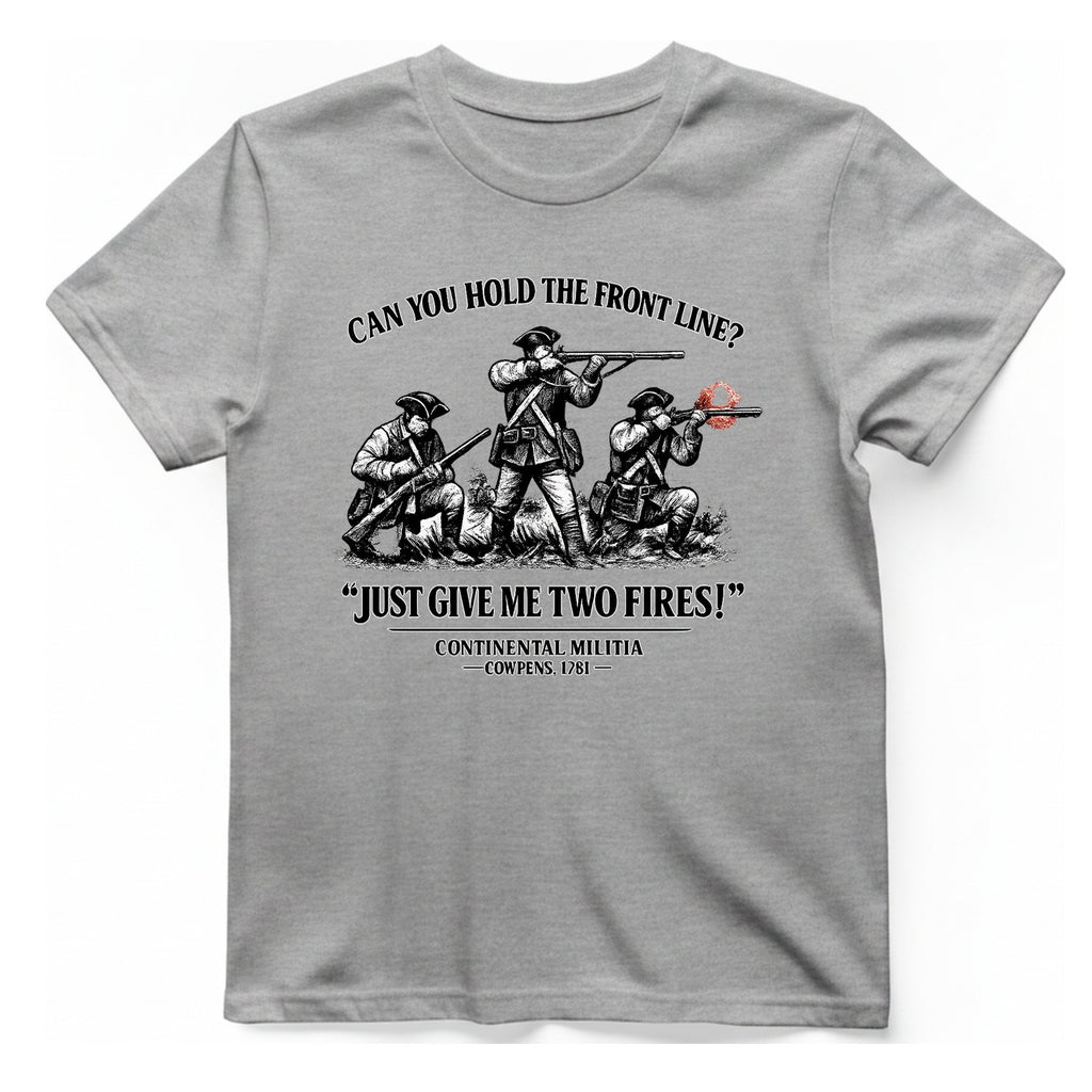 Continental Militia Two Fires Cowpens T-Shirt - Sport Grey front