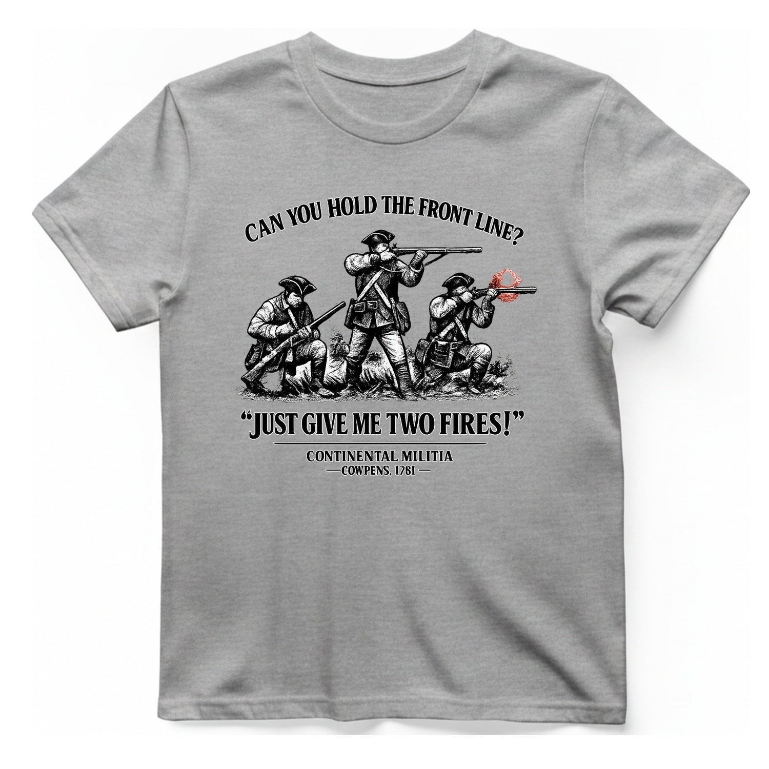 Continental Militia Two Fires Cowpens T-Shirt - Sport Grey front