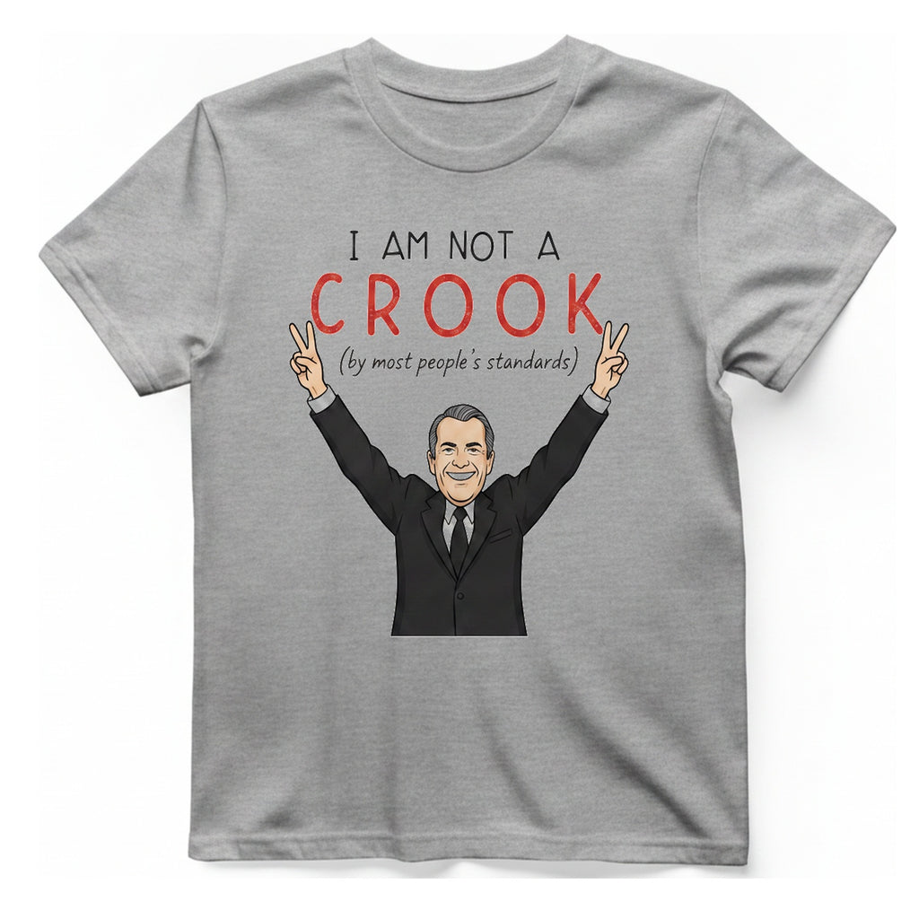 I Am Not A Crook T-Shirt - Sport Grey front