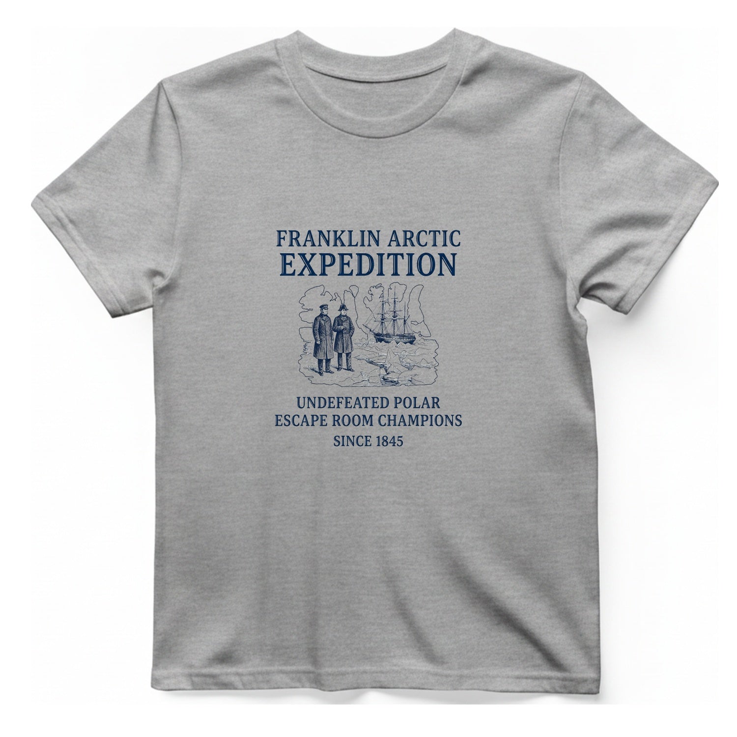 Franklin Arctic Expedition Escape Room T-Shirt - Sport Grey front