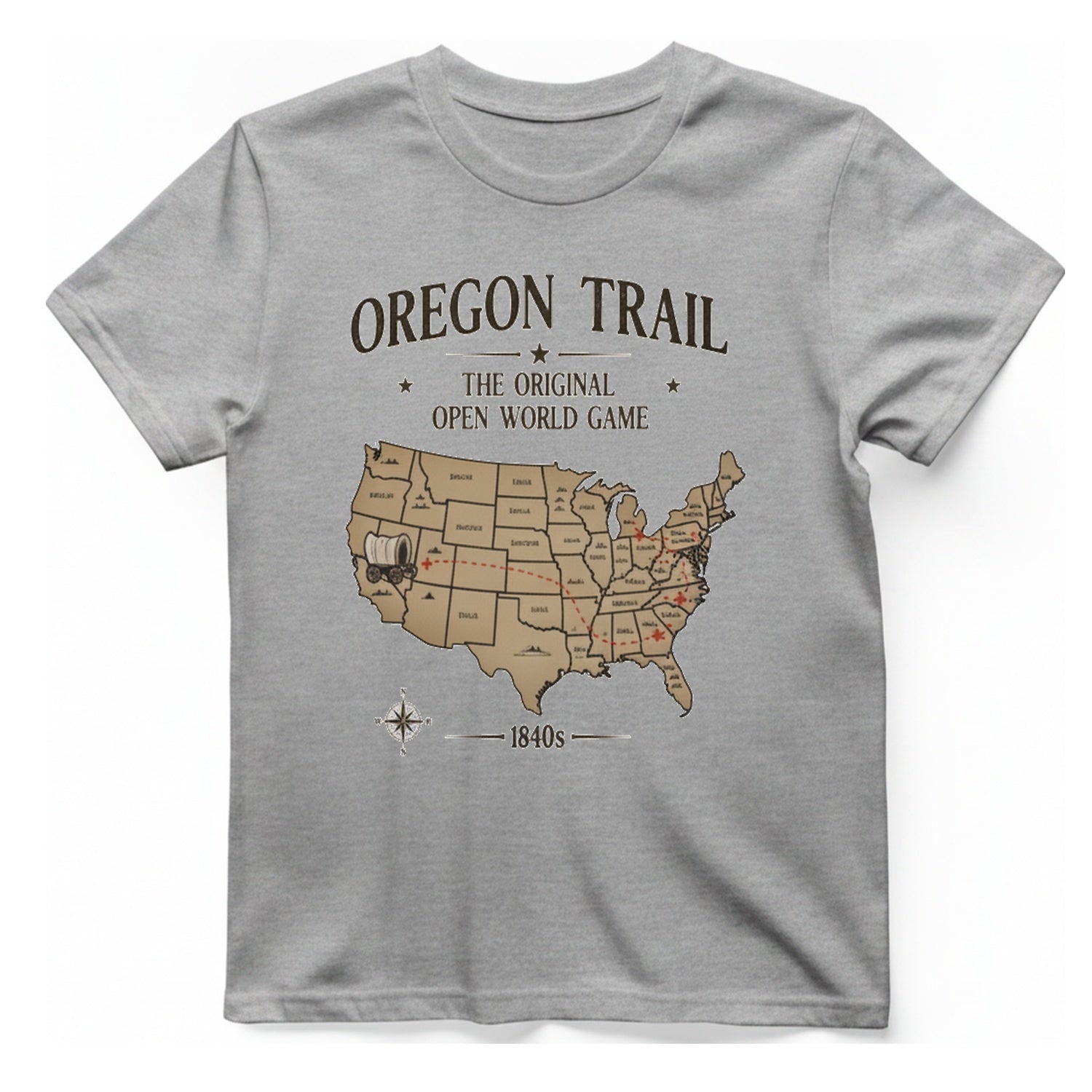 Oregon Trail The Original Open T-Shirt - Sport Grey front