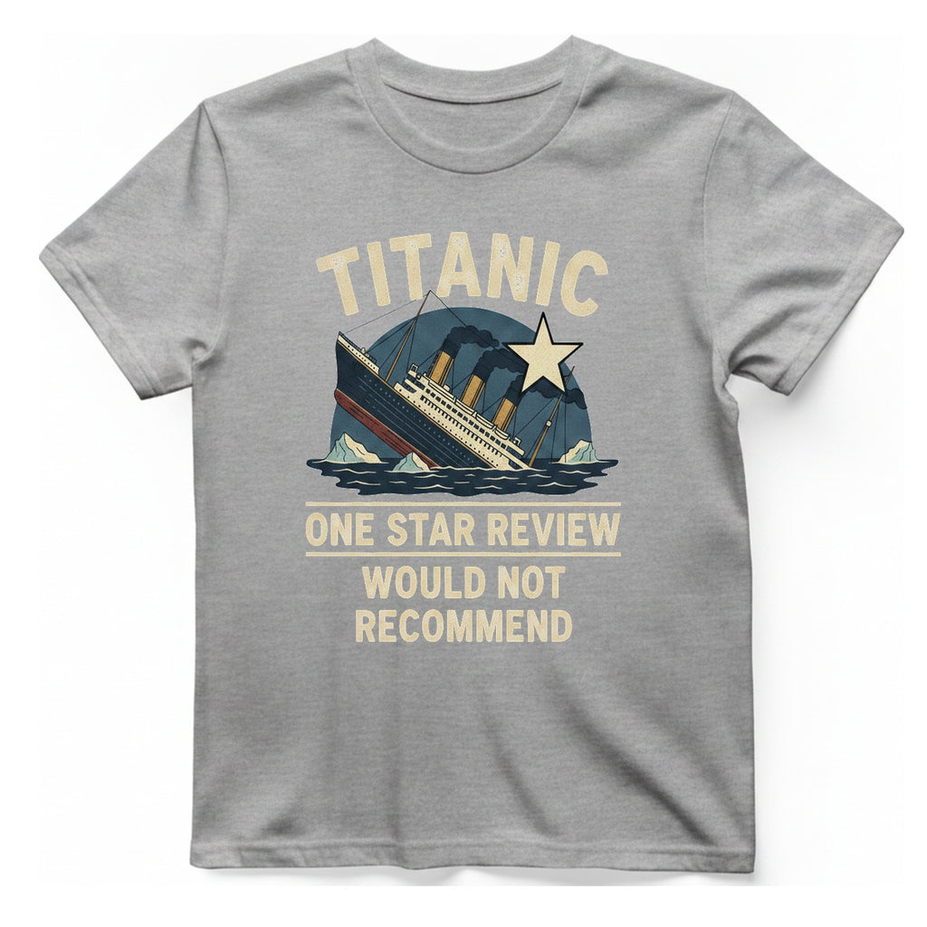 Titanic One Star Review T-Shirt - Sport Grey front