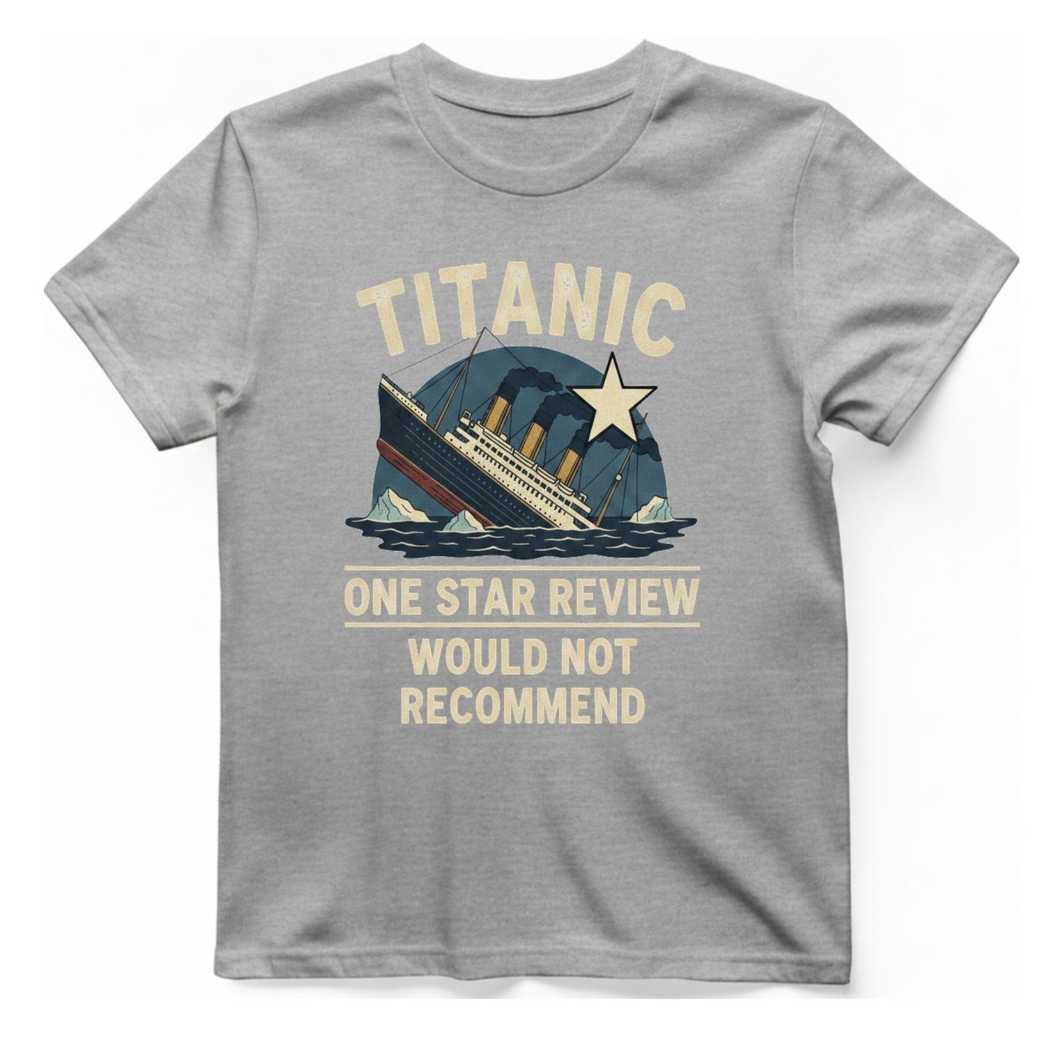Titanic One Star Review T-Shirt - Sport Grey front
