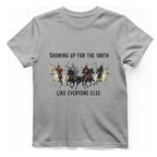 Showing Up For The 100Th T-Shirt - Sport Grey front
