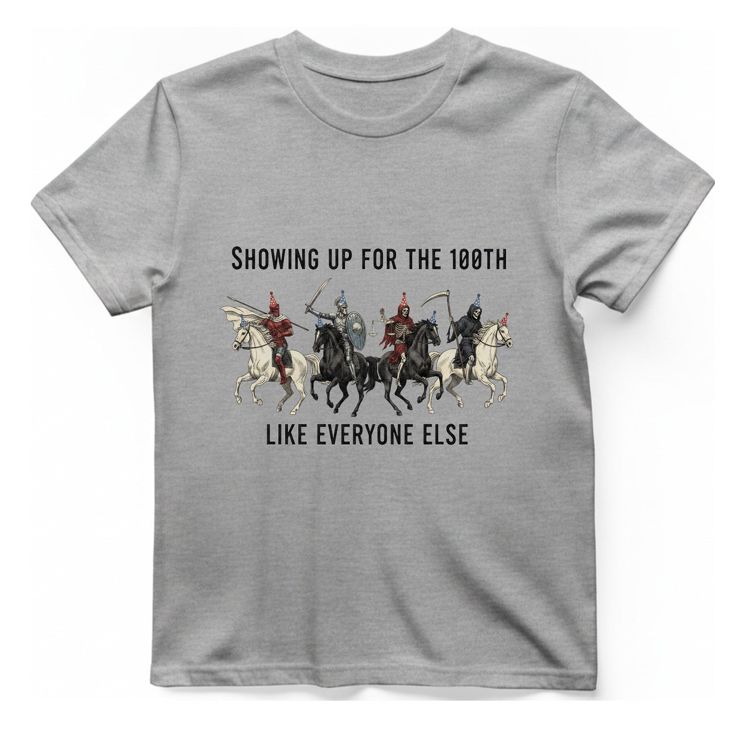 Showing Up For The 100Th T-Shirt - Sport Grey front