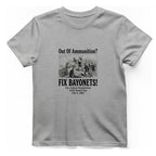 Out of Ammunition Fix Bayonets T-Shirt - Sport Grey front