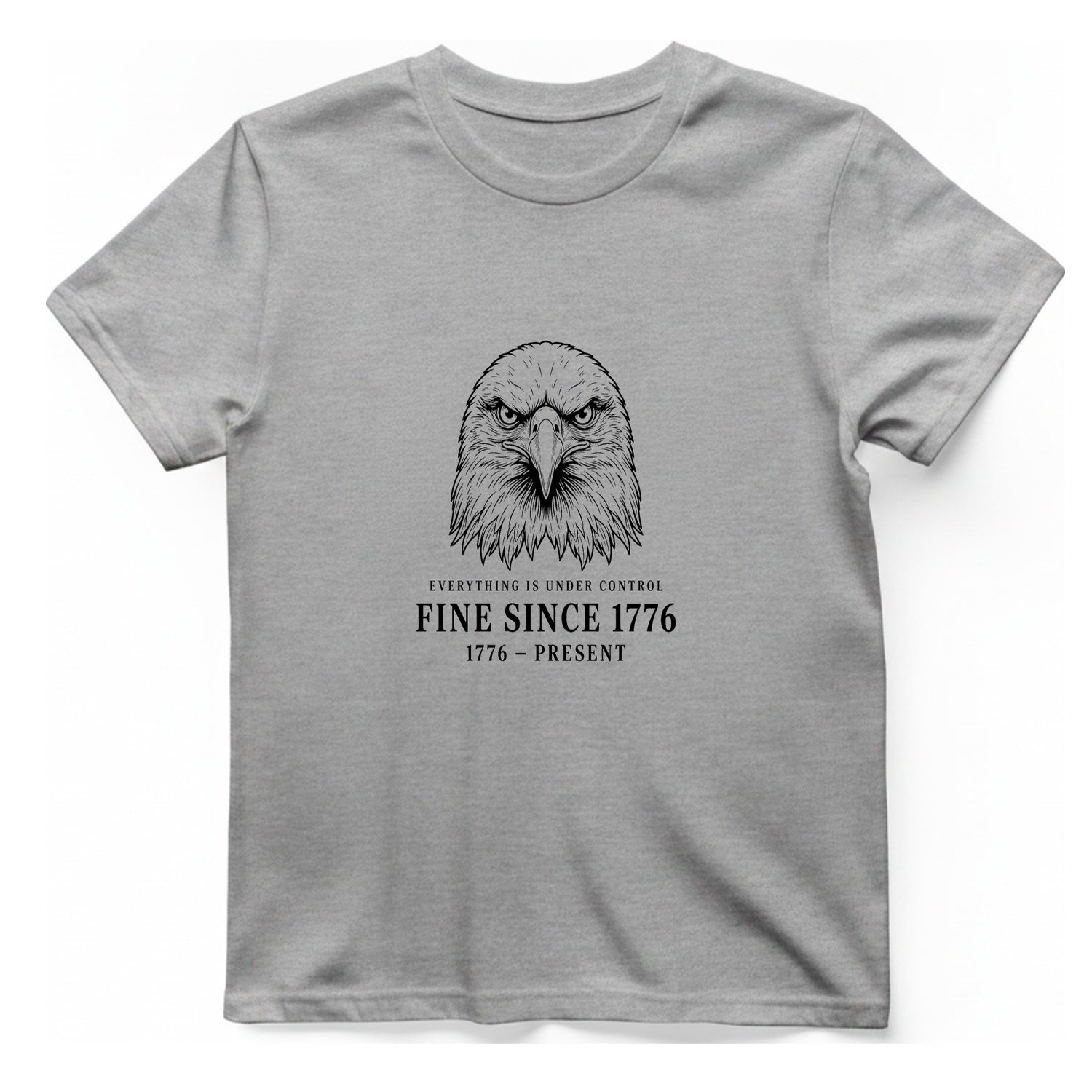Stressed Eagle Fine Since T-Shirt - Sport Grey front