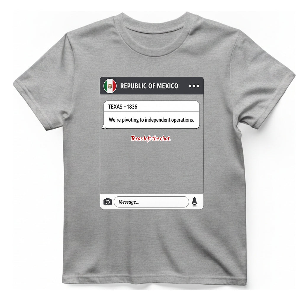 Texas Independence Group Chat T-Shirt - Sport Grey front