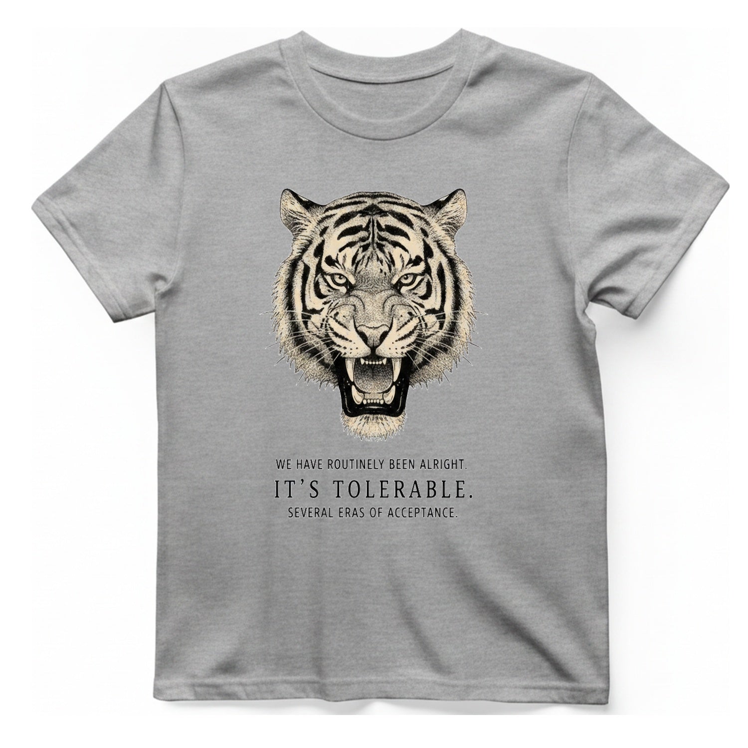 It Tolerable Tiger T-Shirt - Sport Grey front
