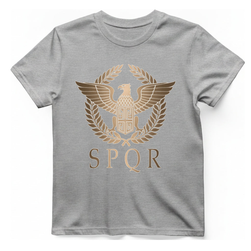 Spqr Roman Eagle T-Shirt - Sport Grey front