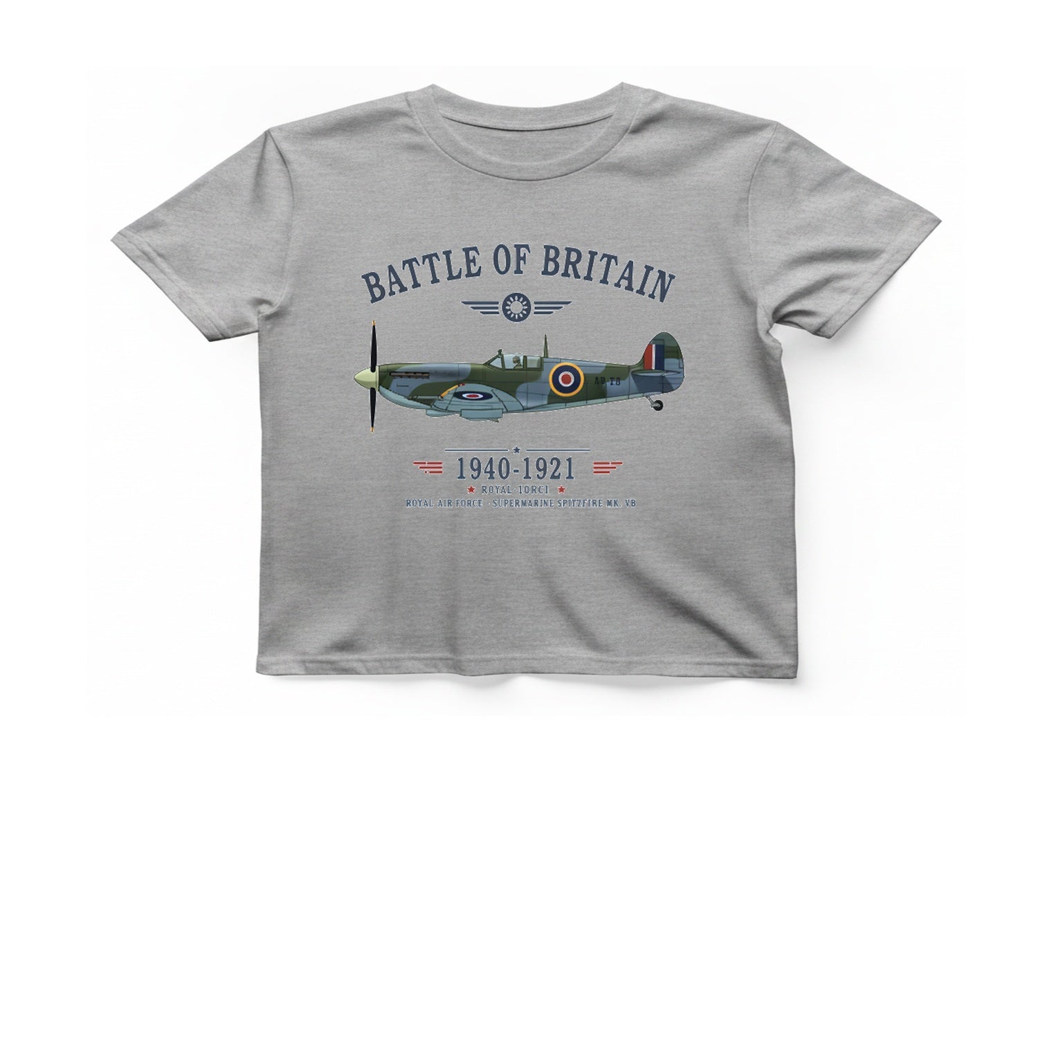 Battle of Britain Spitfire T-Shirt - Sport Grey front