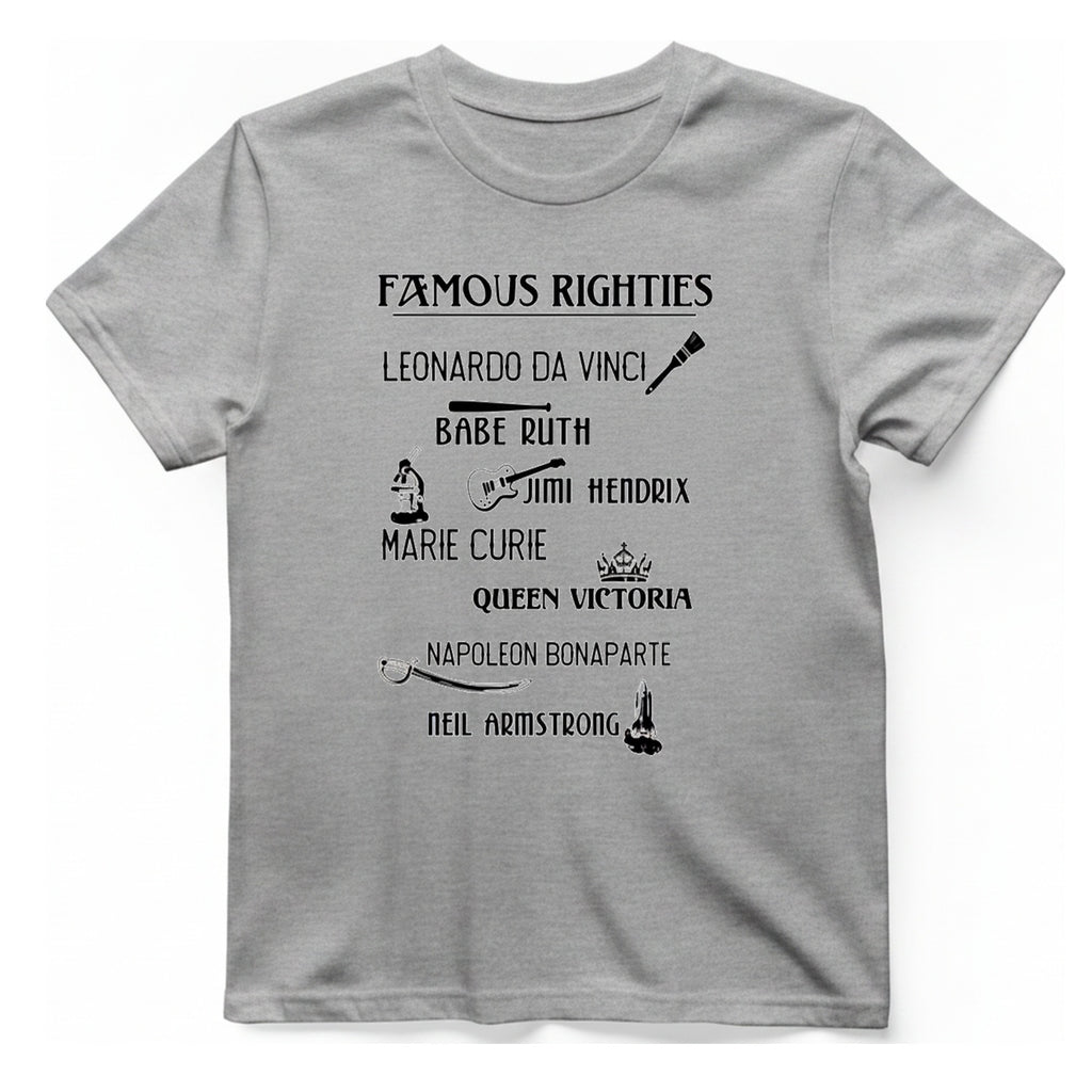 Famous Righties T-Shirt - Sport Grey front