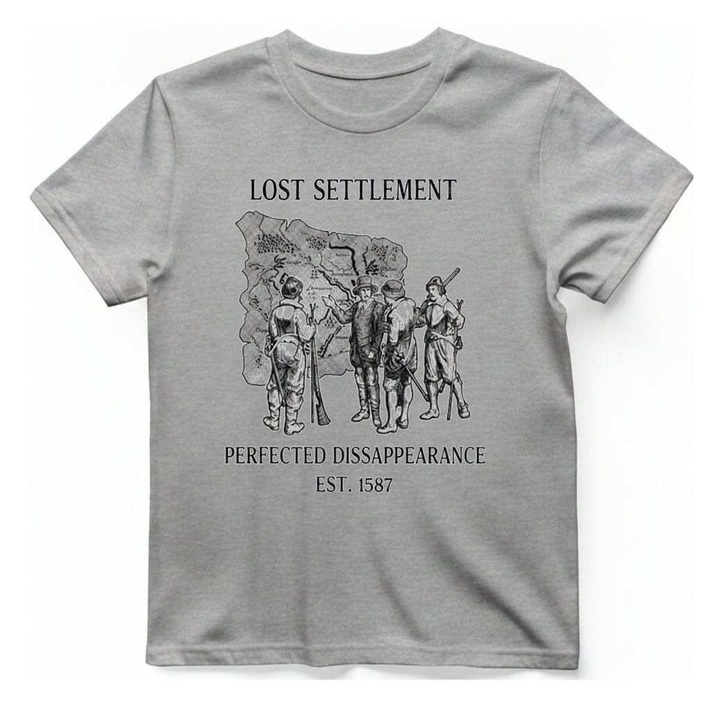 Lost Settlement Disappearance T-Shirt - Sport Grey front
