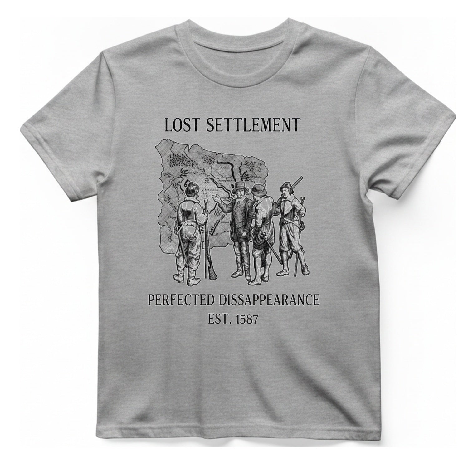 Lost Settlement Disappearance T-Shirt - Sport Grey front