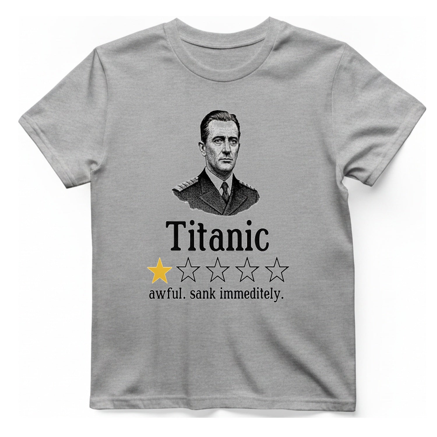 Titanic One Star Review T-Shirt - Sport Grey front