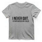 Confucius Never Quit T-Shirt - Sport Grey front
