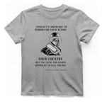 Historic Commander Quote T-Shirt - Sport Grey front