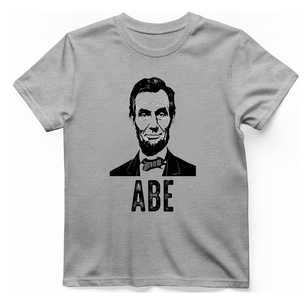 Abe Lincoln Portrait T-Shirt - Sport Grey front