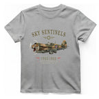 Sky Sentinels Fighter Plane T-Shirt - Sport Grey front