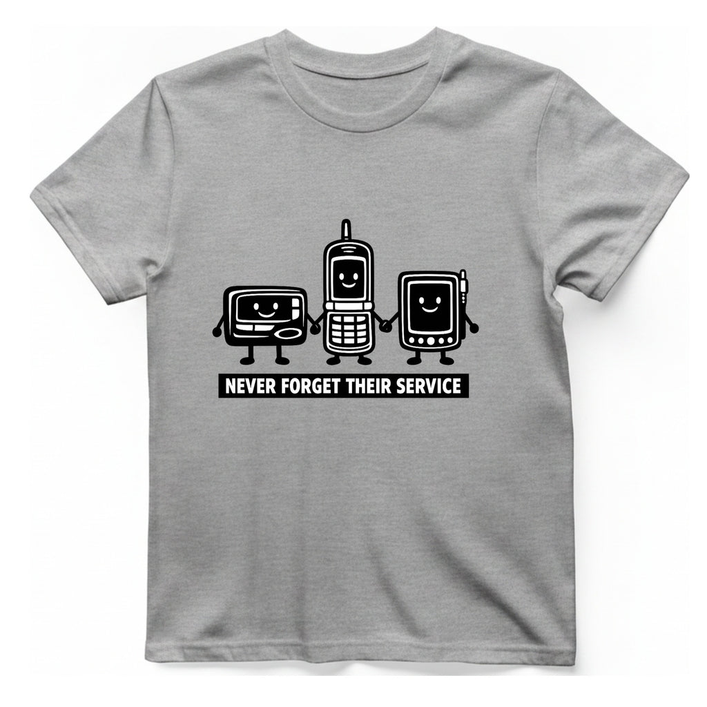 Never Forget Their Service Obsolete T-Shirt - Sport Grey front