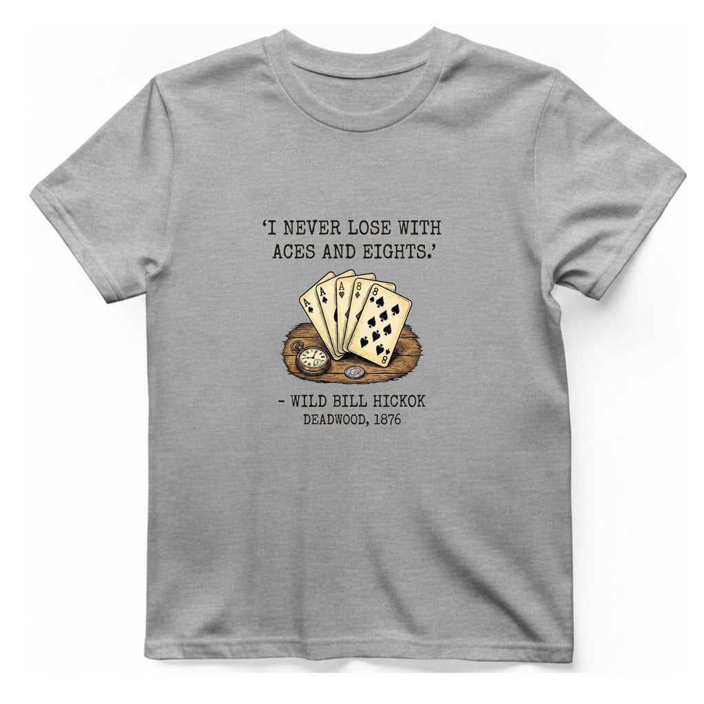Dead Mans Hand Poker T-Shirt - Sport Grey front