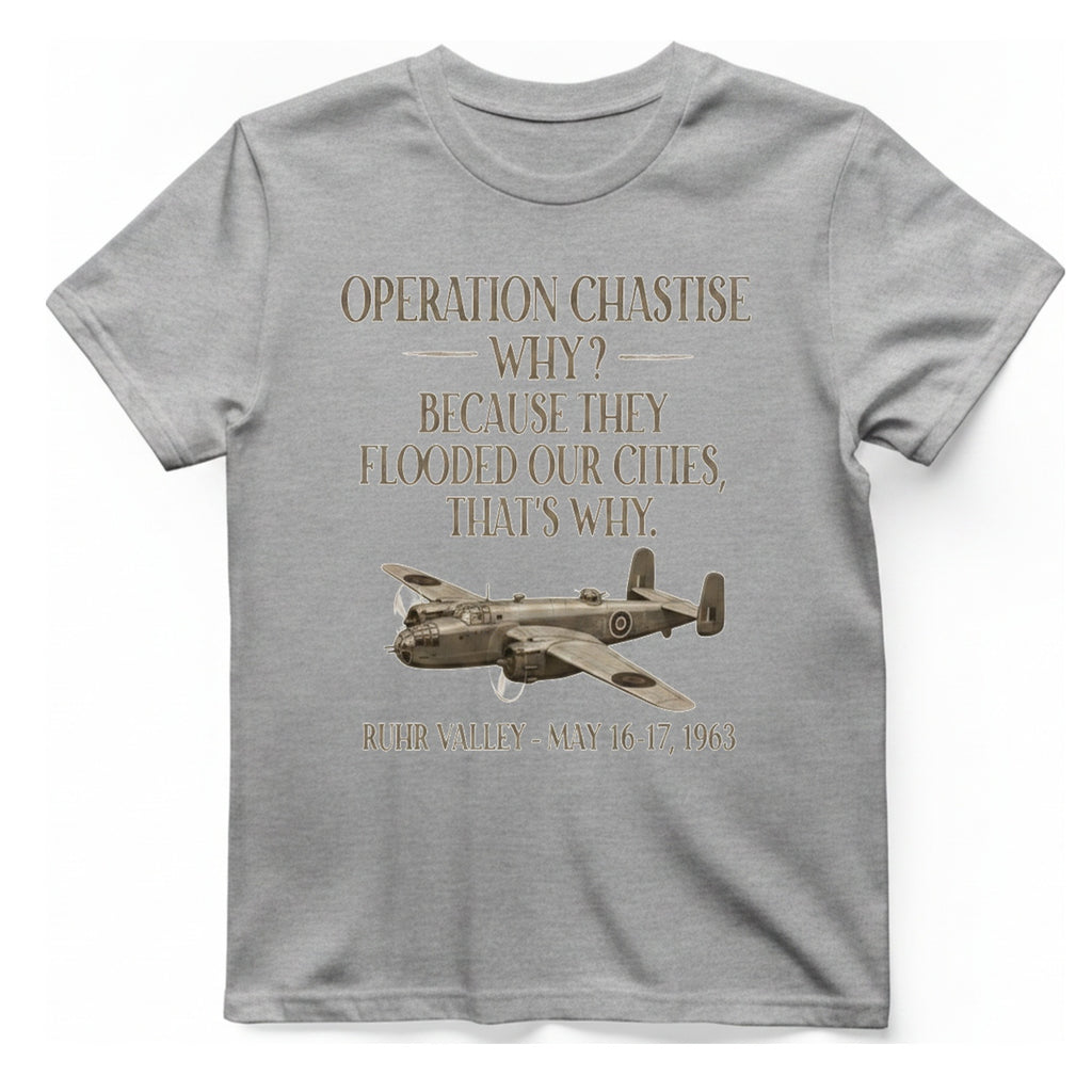 Operation Chastise Why T-Shirt - Sport Grey front